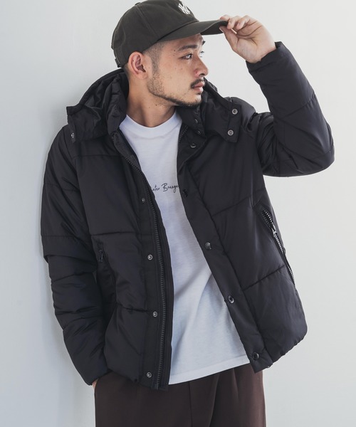 Rocky Monroe（ロッキーモンロー）の「【2way】撥水 フード脱着可能 中綿ジャケット（ダウンジャケット/コート・メンズ・ネイビー/グレー系その他/チャコール/ベージュ/ブラック/カモフラージュ・LL/M/L）」の2枚目の写真