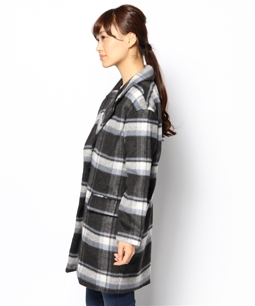WEGO（ウィゴー）の「WEGO/シャギーチェックチェスターコート（チェスターコート・レディース・グレー系その他/レッド系その他・FREE）」の4枚目の写真