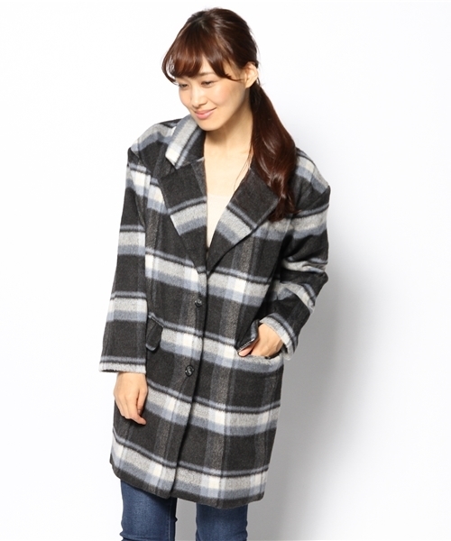 WEGO（ウィゴー）の「WEGO/シャギーチェックチェスターコート（チェスターコート・レディース・グレー系その他/レッド系その他・FREE）」の13枚目の写真