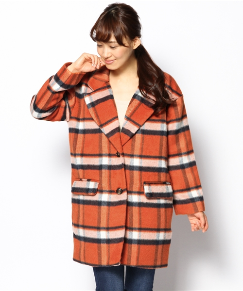 WEGO（ウィゴー）の「WEGO/シャギーチェックチェスターコート（チェスターコート・レディース・グレー系その他/レッド系その他・FREE）」の7枚目の写真