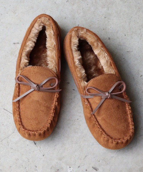 LibertyDoll（リバティードール）の「Liberty Doll / フラットモカシンレースボアスリッポンシューズ(3200)（モカシン/デッキシューズ・レディース・ライトグレー/ブラック/ネイビー/ダークグレー/キャメル/レオパード/カモフラージュ/ベージュ/ダークブラウン・L/M/LL/S）」の16枚目の写真