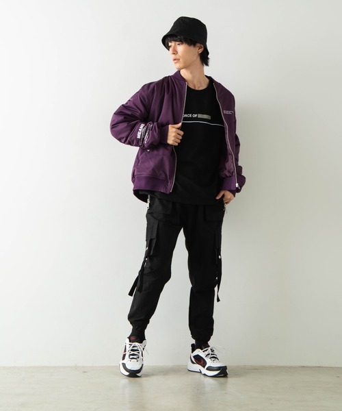 WEGO（ウィゴー）の「WEGO/PhotographMA-1（MA-1・メンズ・ホワイト/ブラック/パープル/ブラック系その他・MEDIUM/LARGE）」の5枚目の写真