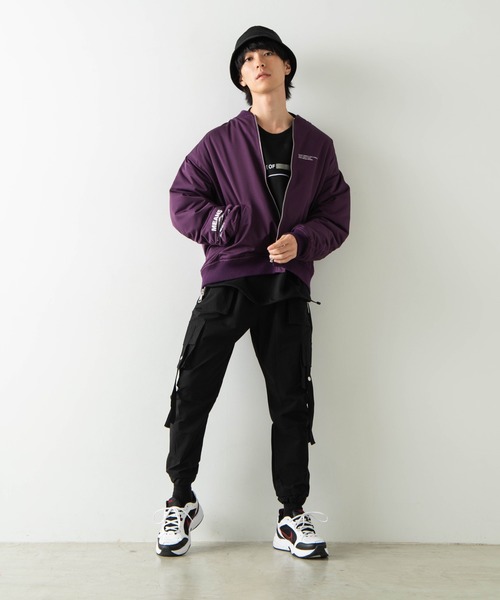 WEGO（ウィゴー）の「WEGO/PhotographMA-1（MA-1・メンズ・ホワイト/ブラック/パープル/ブラック系その他・MEDIUM/LARGE）」の6枚目の写真