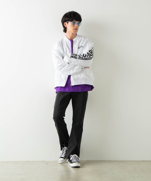 WEGO（ウィゴー）の「WEGO/PhotographMA-1（MA-1・メンズ・ホワイト/ブラック/パープル/ブラック系その他・MEDIUM/LARGE）」の13枚目の写真