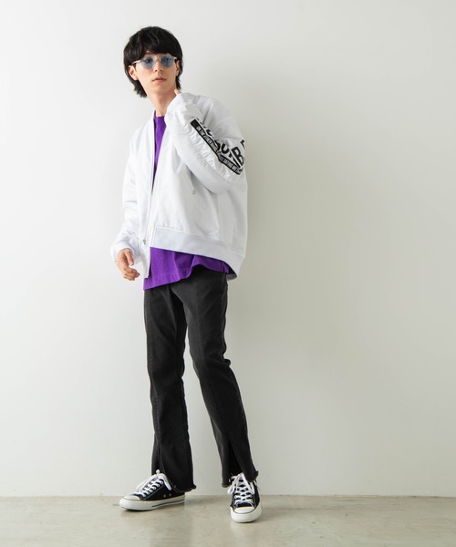 WEGO（ウィゴー）の「WEGO/PhotographMA-1（MA-1・メンズ・ホワイト/ブラック/パープル/ブラック系その他・MEDIUM/LARGE）」の14枚目の写真