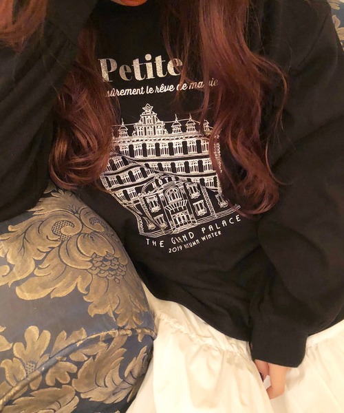 one after another NICE CLAUP(ワンアフターアナザーナイスクラップ)の「【petite by niceclaup】プリントアソートスウェット(スウェット・レディース・オフホワイト/ブラック/ライトブルー/ピンク・FREE)」の6枚目の写真