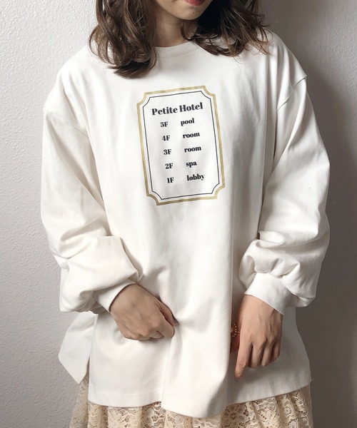 one after another NICE CLAUP(ワンアフターアナザーナイスクラップ)の「【petite by niceclaup】プリントアソートスウェット(スウェット・レディース・オフホワイト/ブラック/ライトブルー/ピンク・FREE)」の11枚目の写真