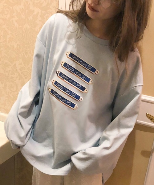 one after another NICE CLAUP(ワンアフターアナザーナイスクラップ)の「【petite by niceclaup】プリントアソートスウェット(スウェット・レディース・オフホワイト/ブラック/ライトブルー/ピンク・FREE)」の8枚目の写真