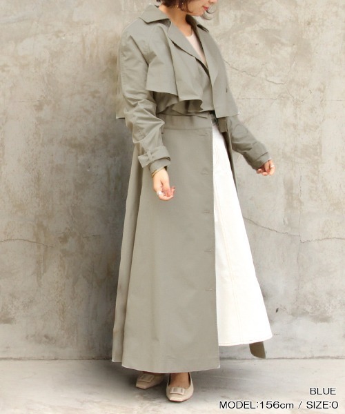 RANDA(ランダ)の「4WAYトレンチコート(トレンチコート・レディース・ベージュ/クリーム/ブルー・0/1)」の5枚目の写真