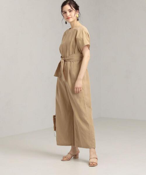 【試着のみ】GREEN LABEL RELAXING オールインワン　ベージュ 結論シリーズ】ドライクロスオールインワン［size SHORT/TALL