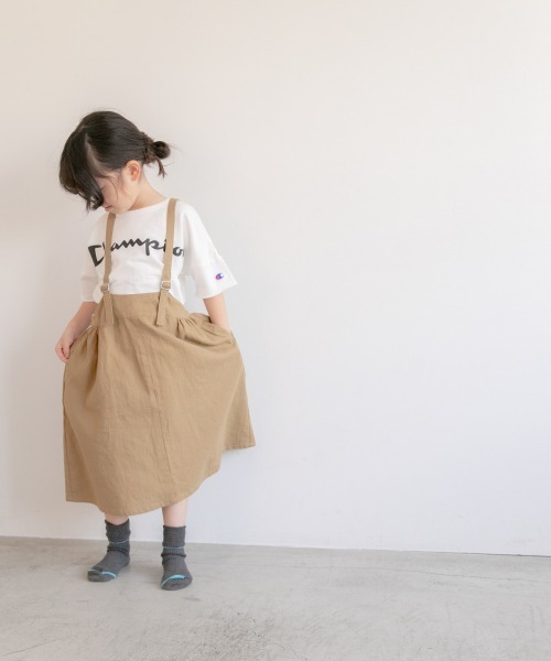 LOWRYS FARM(ローリーズファーム)の「ジャンスカ 872005(ワンピース・キッズ・アイボリー/ブラウン/チャコールグレー/イエロー/ホワイト系その他・MEDIUM/LARGE/X-LARGE)」の4枚目の写真