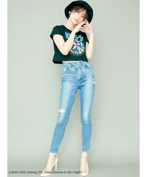 GYDA(ジェイダ)の「KISSショートTシャツ(Tシャツ/カットソー・レディース・ブラック・FREE)」の9枚目の写真