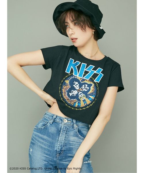 GYDA(ジェイダ)の「KISSショートTシャツ(Tシャツ/カットソー・レディース・ブラック・FREE)」の12枚目の写真