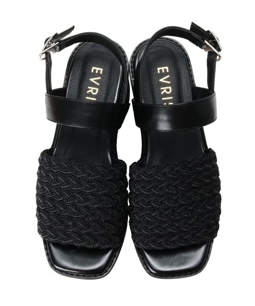 EVRIS（エヴリス）の「コルクウエッジサンダル（サンダル・レディース・ブラック/ベージュ・SMALL/MEDIUM/LARGE）」の11枚目の写真