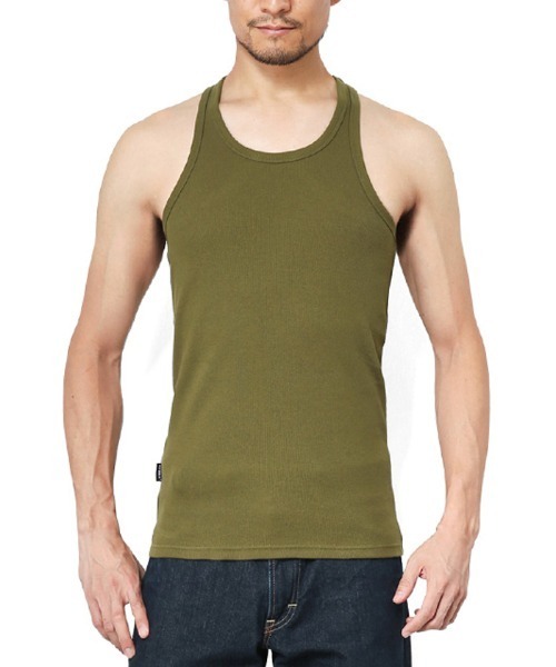 注目■AVIREX■リブ タンクトップ バッククロス デイリーウェア DAILY/デイリー》RIB TANK TOP BACK CROSS/リブ タンクトップ