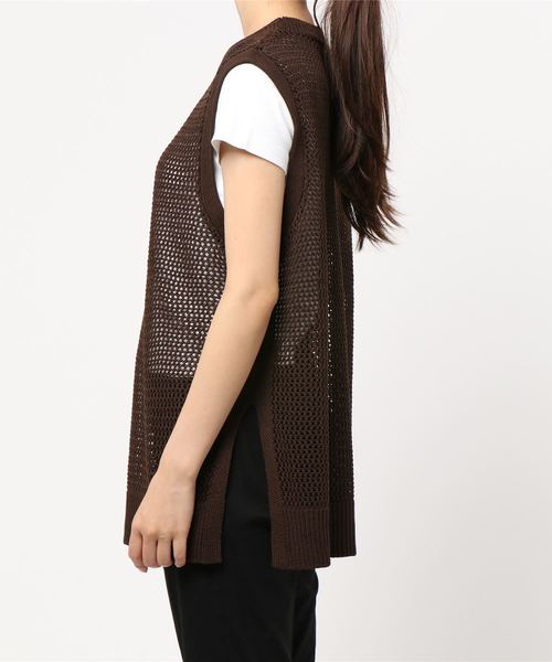 LOWRYS FARM（ローリーズファーム）の「メッシュベスト　891735（ベスト・レディース・ダークブラウン/オフホワイト/ブルー・FREE）」の11枚目の写真