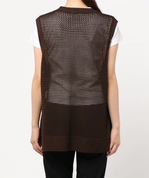 LOWRYS FARM（ローリーズファーム）の「メッシュベスト　891735（ベスト・レディース・ダークブラウン/オフホワイト/ブルー・FREE）」の6枚目の写真