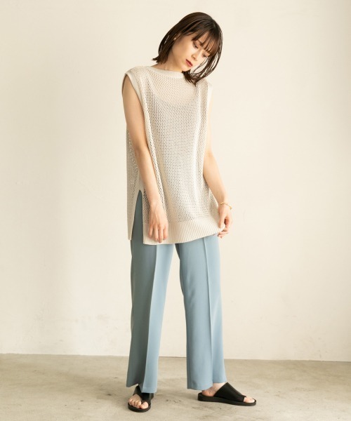 LOWRYS FARM（ローリーズファーム）の「メッシュベスト　891735（ベスト・レディース・ダークブラウン/オフホワイト/ブルー・FREE）」の16枚目の写真