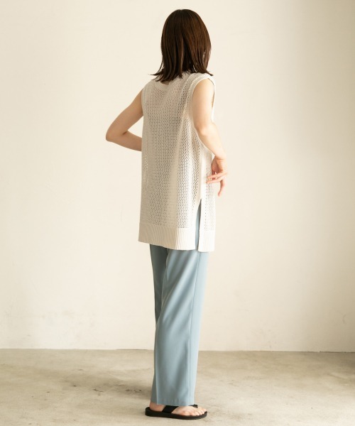 LOWRYS FARM（ローリーズファーム）の「メッシュベスト　891735（ベスト・レディース・ダークブラウン/オフホワイト/ブルー・FREE）」の10枚目の写真