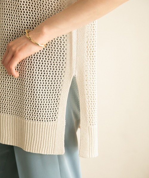 LOWRYS FARM（ローリーズファーム）の「メッシュベスト　891735（ベスト・レディース・ダークブラウン/オフホワイト/ブルー・FREE）」の13枚目の写真