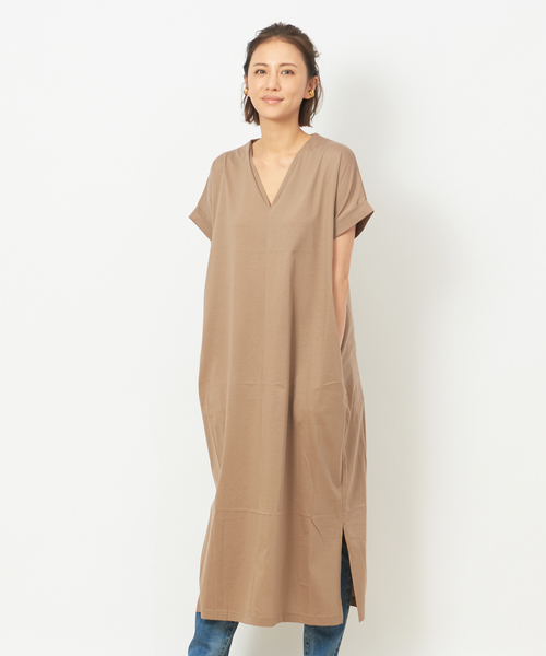 追加 Ecru シルケットvネックワンピース ワンピース Abahouse Mavie アバハウスマヴィ のファッション通販 Zozotown