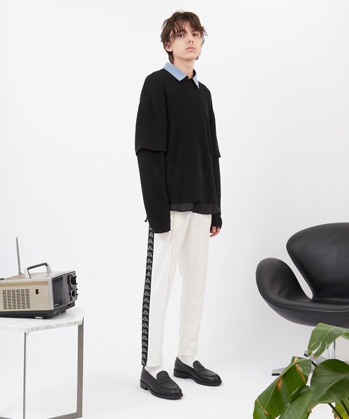EMMA CLOTHES(エマクローズ)の「畦編み 袖レイヤード オーバーサイズ ニット(EMMA CLOTHES)(ニット/セーター・メンズ・オフホワイト/ブラック/グリーン系その他/グレイッシュベージュ/ブラウン・FREE)」の10枚目の写真