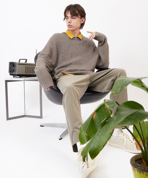 EMMA CLOTHES(エマクローズ)の「畦編み 袖レイヤード オーバーサイズ ニット(EMMA CLOTHES)(ニット/セーター・メンズ・オフホワイト/ブラック/グリーン系その他/グレイッシュベージュ/ブラウン・FREE)」の17枚目の写真