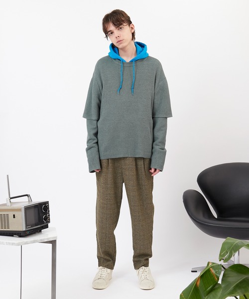 EMMA CLOTHES(エマクローズ)の「畦編み 袖レイヤード オーバーサイズ ニット(EMMA CLOTHES)(ニット/セーター・メンズ・オフホワイト/ブラック/グリーン系その他/グレイッシュベージュ/ブラウン・FREE)」の21枚目の写真