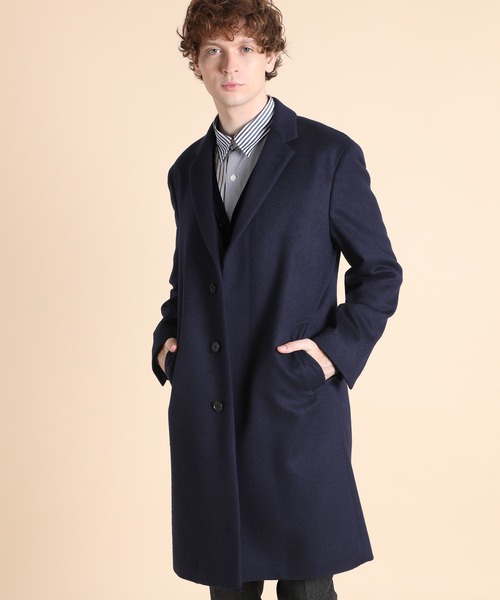 LANVIN en Bleu ウール チェスターコート サイズ48 グレー LANVIN en Bleu（ランバンオンブルー）の「ウールカシミヤ