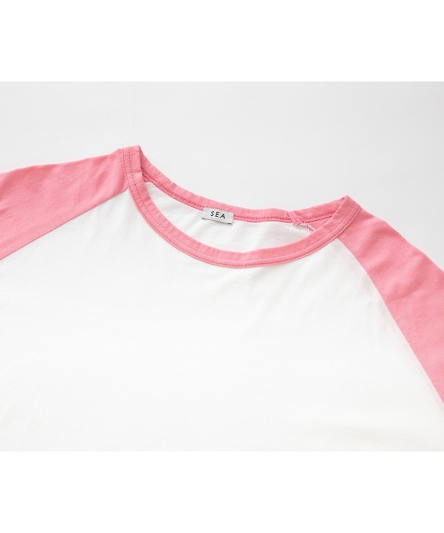 SEA(シー)の「4XL ラグラン ベースボール L/S TEE(Tシャツ/カットソー・レディース・ブラウン/ピンク・ONE SIZE)」の12枚目の写真