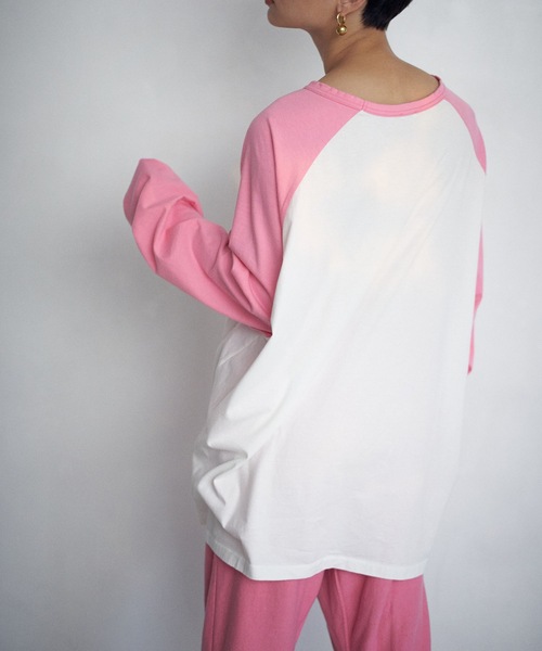 SEA(シー)の「4XL ラグラン ベースボール L/S TEE(Tシャツ/カットソー・レディース・ブラウン/ピンク・ONE SIZE)」の6枚目の写真