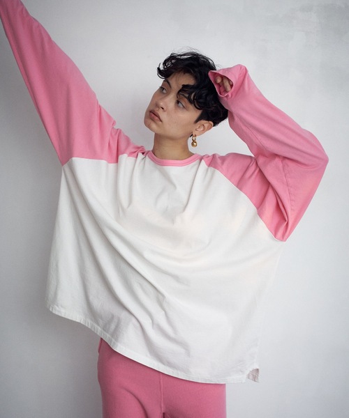 SEA(シー)の「4XL ラグラン ベースボール L/S TEE(Tシャツ/カットソー・レディース・ブラウン/ピンク・ONE SIZE)」の7枚目の写真