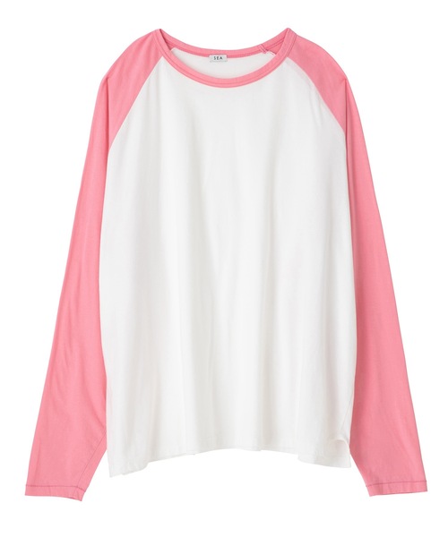SEA(シー)の「4XL ラグラン ベースボール L/S TEE(Tシャツ/カットソー・レディース・ブラウン/ピンク・ONE SIZE)」の8枚目の写真