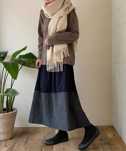 plantation Bizen パーツストレッチパネル スカート M Plantation（プランテーション）の「Bizenパーツストレッチ