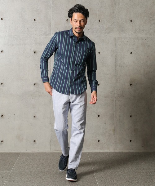 MEN'S BIGI（メンズビギ）の「ブライトストライプストレッチシャツ（シャツ/ブラウス・メンズ・ホワイト/ネイビー・01/03/02/04）」の4枚目の写真