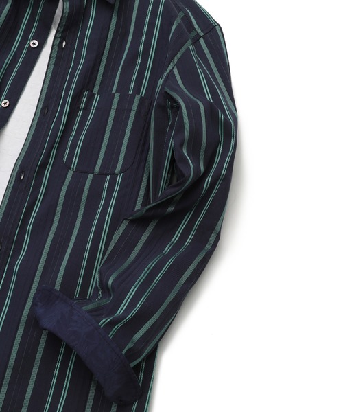 MEN'S BIGI（メンズビギ）の「ブライトストライプストレッチシャツ（シャツ/ブラウス・メンズ・ホワイト/ネイビー・01/03/02/04）」の10枚目の写真