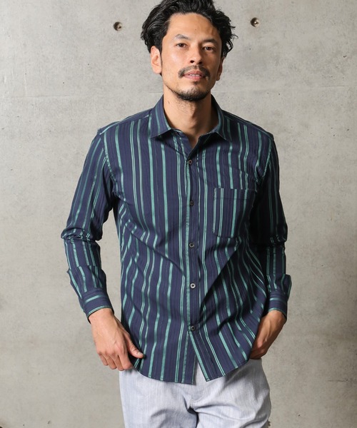 MEN'S BIGI（メンズビギ）の「ブライトストライプストレッチシャツ（シャツ/ブラウス・メンズ・ホワイト/ネイビー・01/03/02/04）」の16枚目の写真