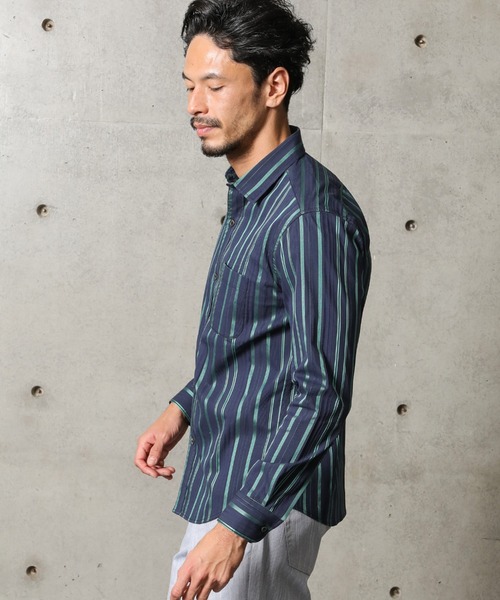 MEN'S BIGI（メンズビギ）の「ブライトストライプストレッチシャツ（シャツ/ブラウス・メンズ・ホワイト/ネイビー・01/03/02/04）」の17枚目の写真