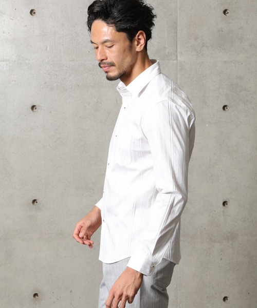 MEN'S BIGI（メンズビギ）の「ブライトストライプストレッチシャツ（シャツ/ブラウス・メンズ・ホワイト/ネイビー・01/03/02/04）」の20枚目の写真