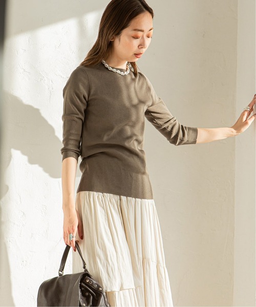 Noble 今季売り切れ　美品　ニット　定価14300円 Noble（ノーブル）の「強撚コットン 総針クルーネックプルオーバー