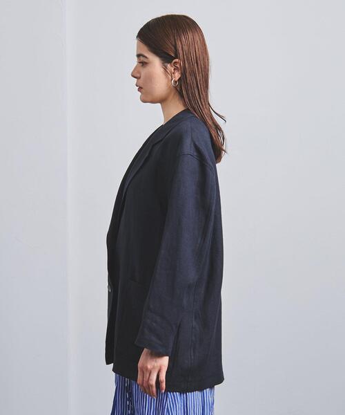 UNITED ARROWS(ユナイテッドアローズ)の「UGCM リネン テーラードジャケット◆(テーラードジャケット・レディース・ホワイト/ネイビー・36/38)」の4枚目の写真