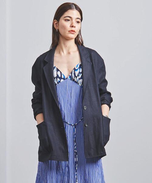 UNITED ARROWS(ユナイテッドアローズ)の「UGCM リネン テーラードジャケット◆(テーラードジャケット・レディース・ホワイト/ネイビー・36/38)」の6枚目の写真