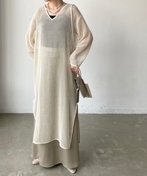 NEUNA | キーネックシアーワッフルワンピース(ワンピース)