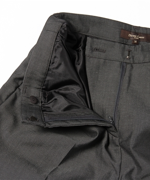 Demi-Luxe BEAMS（デミルクス ビームス）の「Demi-Luxe BEAMS / ウールオックス ワイドパンツ（その他パンツ・レディース・グレー/ネイビー・38/40/36）」の3枚目の写真