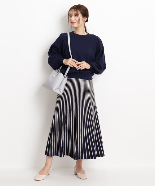 grove（グローブ）の「スタイリング自由自在！もちもちニットのセットアップ【WEB限定カラー/S-3L】（セットアップ・レディース・ベージュ系その他7/ライトグレー/ピンク系その他/グリーン系その他5/ライトブルー/レモンイエロー/ネイビー系5/グレー系その他・01/02/03/04/05）」の6枚目の写真