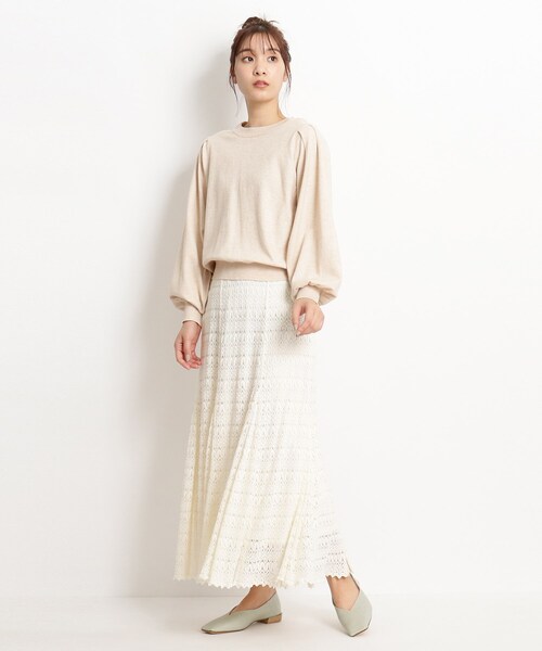 grove（グローブ）の「スタイリング自由自在！もちもちニットのセットアップ【WEB限定カラー/S-3L】（セットアップ・レディース・ベージュ系その他7/ライトグレー/ピンク系その他/グリーン系その他5/ライトブルー/レモンイエロー/ネイビー系5/グレー系その他・01/02/03/04/05）」の9枚目の写真