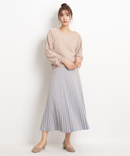 grove（グローブ）の「スタイリング自由自在！もちもちニットのセットアップ【WEB限定カラー/S-3L】（セットアップ・レディース・ベージュ系その他7/ライトグレー/ピンク系その他/グリーン系その他5/ライトブルー/レモンイエロー/ネイビー系5/グレー系その他・01/02/03/04/05）」の10枚目の写真