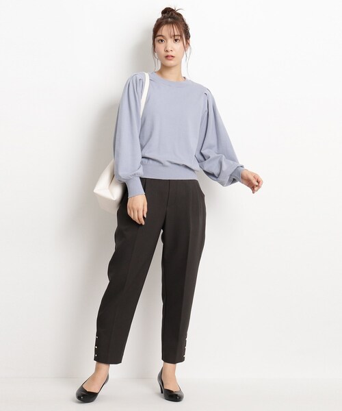 grove（グローブ）の「スタイリング自由自在！もちもちニットのセットアップ【WEB限定カラー/S-3L】（セットアップ・レディース・ベージュ系その他7/ライトグレー/ピンク系その他/グリーン系その他5/ライトブルー/レモンイエロー/ネイビー系5/グレー系その他・01/02/03/04/05）」の11枚目の写真