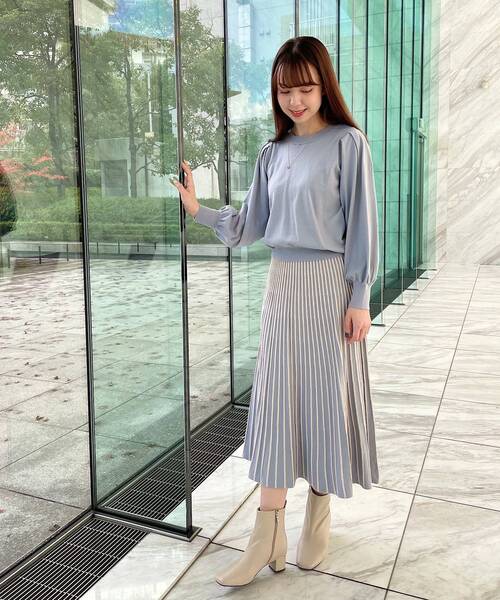 grove（グローブ）の「スタイリング自由自在！もちもちニットのセットアップ【WEB限定カラー/S-3L】（セットアップ・レディース・ベージュ系その他7/ライトグレー/ピンク系その他/グリーン系その他5/ライトブルー/レモンイエロー/ネイビー系5/グレー系その他・01/02/03/04/05）」の19枚目の写真