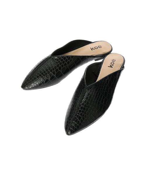 koe（コエ）の「シームミュールパンプス＊（パンプス・レディース・パイソン/オフホワイト/ブラック・S/M/L）」の5枚目の写真
